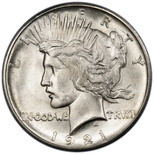 1921 High Relief Peace Dollar