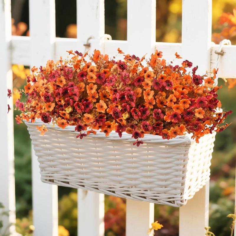 8-Pack Faux Fall Flowers for Outdoor Decor - Porch, Patio & Planter Arrangements