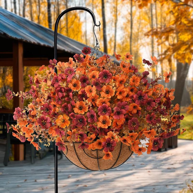 8-Pack Faux Fall Flowers for Outdoor Decor - Porch, Patio & Planter Arrangements