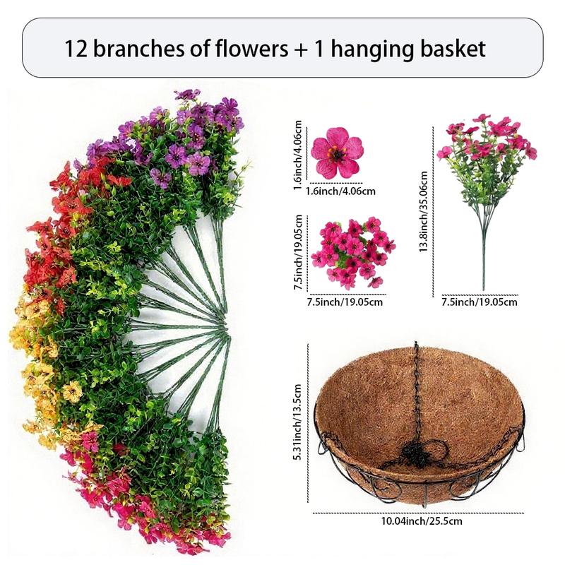 Resistant Look Real ColArtificial Faux Hanging Plants winter Outdoor Outside Decoration