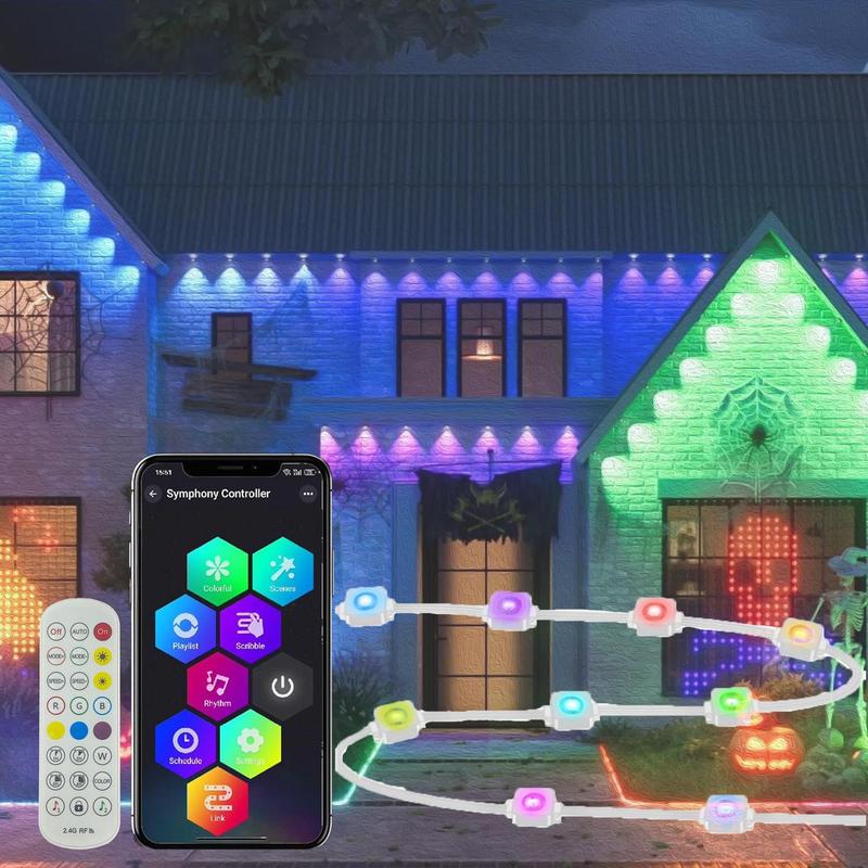 PACIFICRIMOS 1 pack of permanent DIY outdoor lights, supporting app/voice/remote control operation. Ideal for Christmas and other occasions