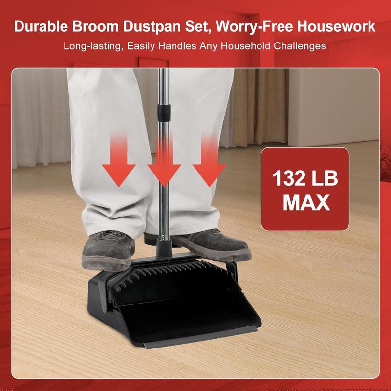 Commercial broom and dustpan 3-piece set